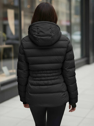 Kurtka zimowa damska pikowana czarna OZONEE JS/M769/392