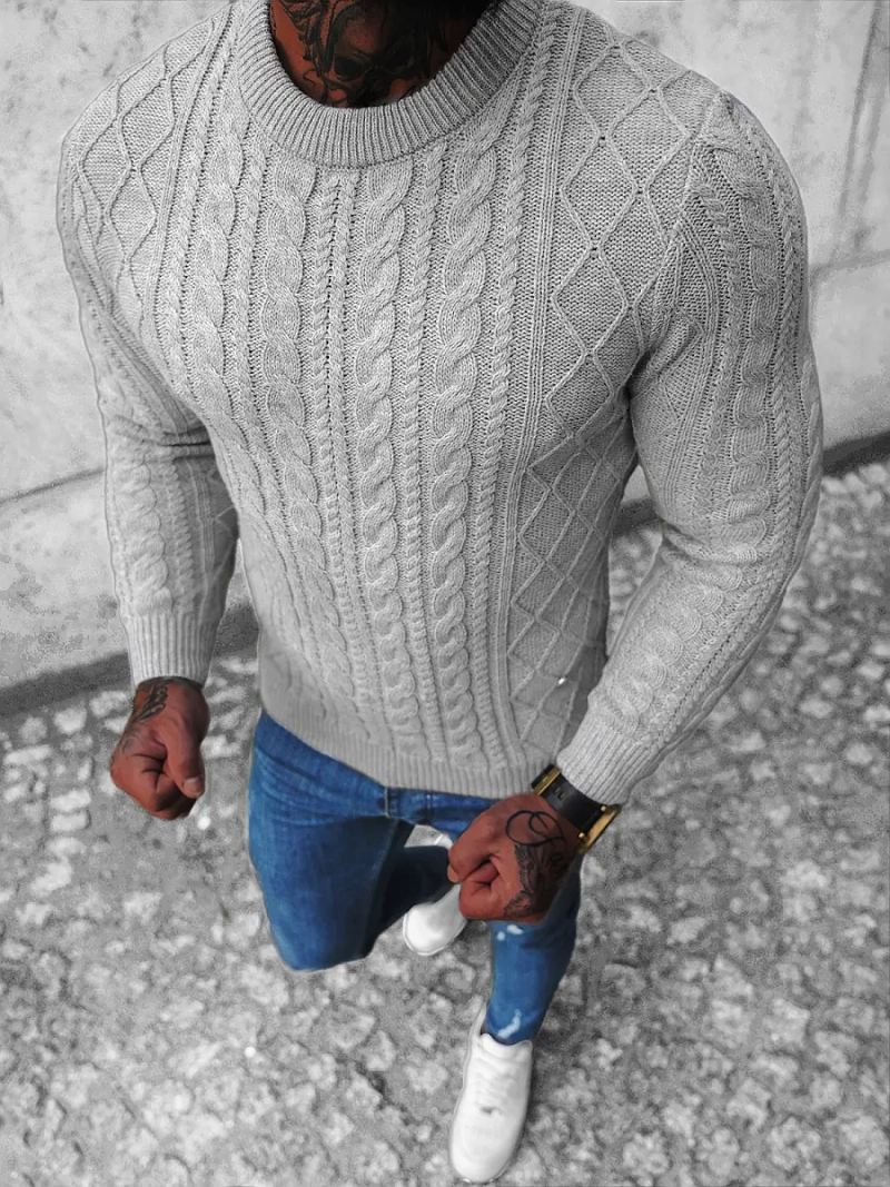 Sweter męski szary OZONEE NB/MM6010/2