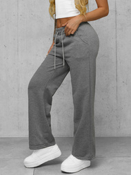 Spodnie dresowe damskie z szeroką nogawką grafitowe OZONEE JS/92K503/5