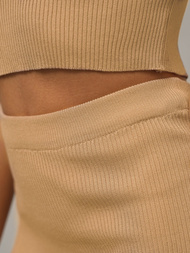 Komplet damski beżowy - bluzka i spódnica OZONEE O/JK280