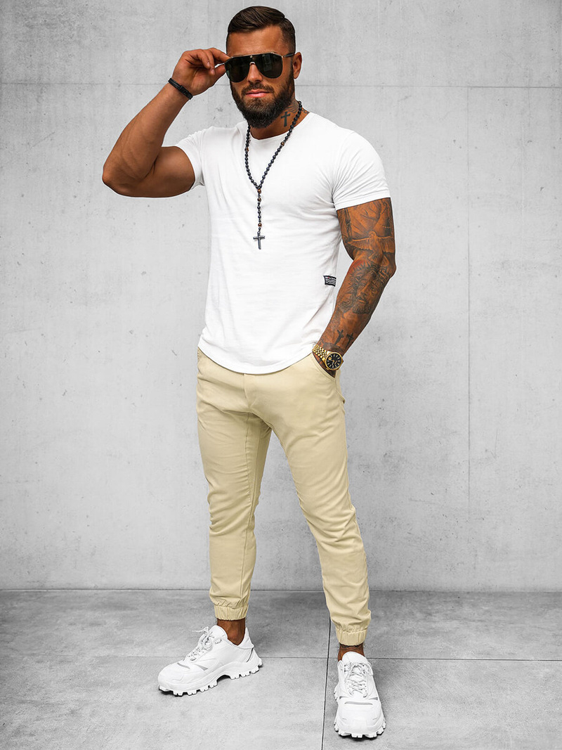 Штани чоловічі джоггери Бежевi OZONEE O/399