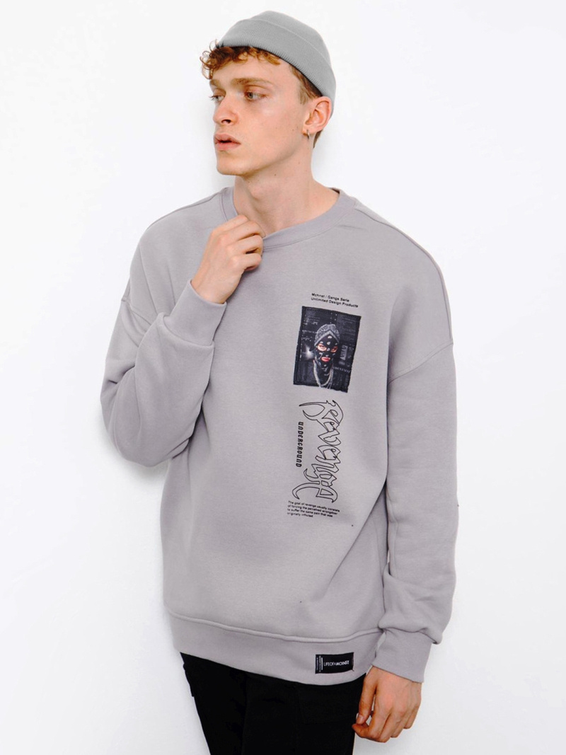 Bluza męska oversize szara OZONEE MACH/M3288