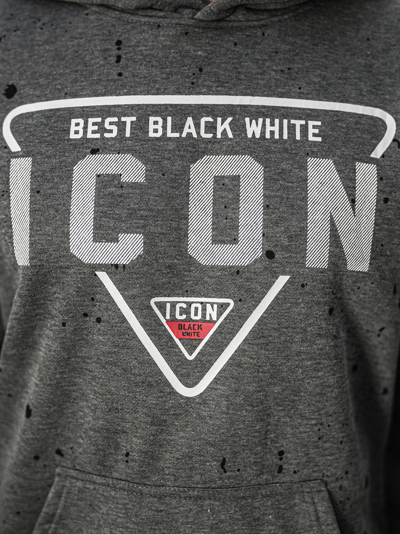 Bluza z kapturem męska grafitowa OZONEE JS/8B1737/5