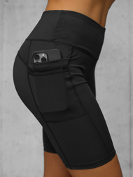Legginsy krótkie damskie kolarki czarne OZONEE JS/XY24004S