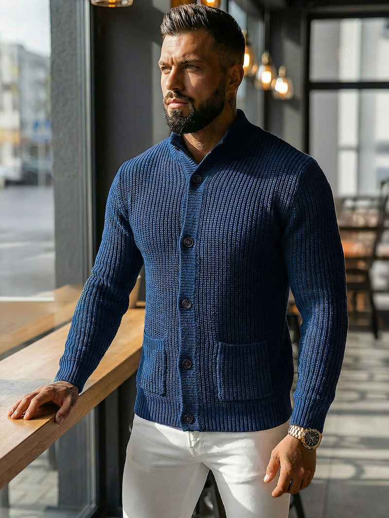 Sweter męski granatowy OZONEE NB/MM6020/6Z