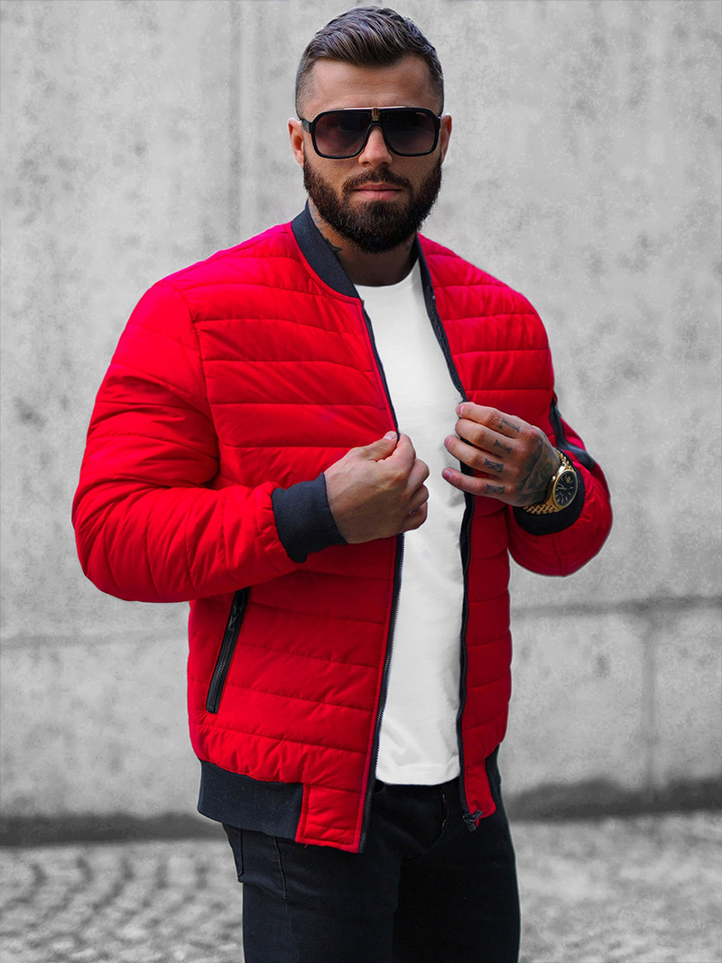 Kurtka bomberka męska czerwona OZONEE JS/MY02Z