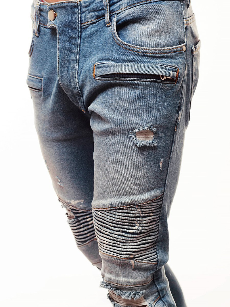 Spodnie męskie jeans niebieskie OZONEE O/B5350