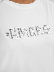 T-shirt damski z ćwiekami biało-srebrny OZONEE JS/YJ77716