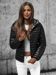 Kurtka damska dwustronna czarna OZONEE O/H953Z