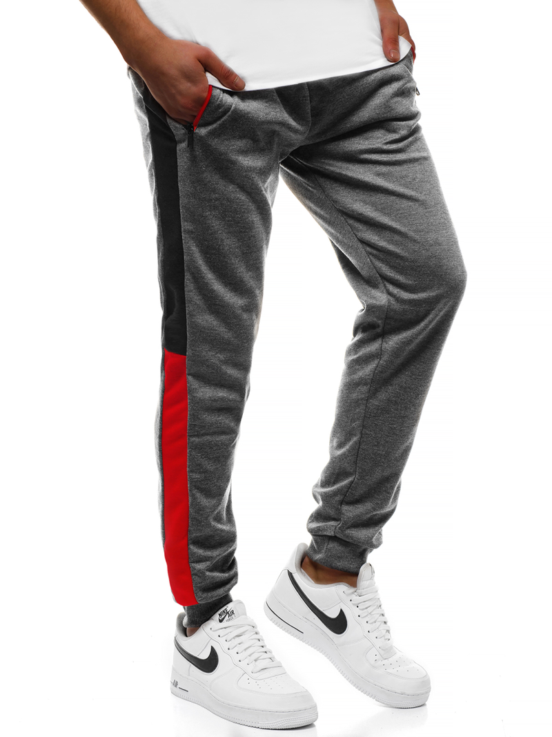 Spodnie dresowe męskie grafitowe OZONEE JS/JZ11027