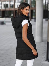 Стьобаний жіночий жилет чорний OZONEE JS/16M9096/392