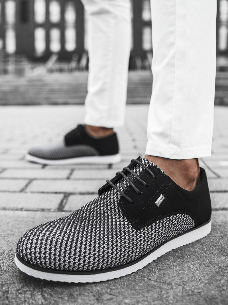 Buty męskie czarno-białe t/682