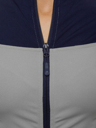 Bluza damska rozpinana szaro-granatowa OZONEE JS/HD149/3