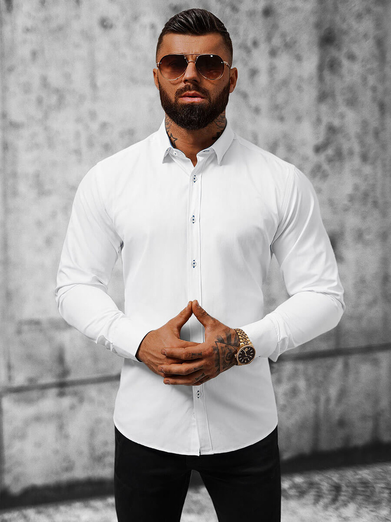 Koszula męska biała OZONEE O/V05