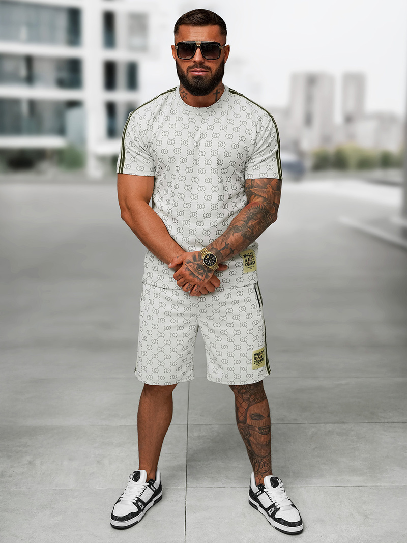 Чоловічий короткий спортивний костюм Яскраво-ciрий OZONEE O/QQ1608AB