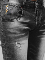 Spodnie jeansowe męskie czarne OZONEE NB/MP0024NZ