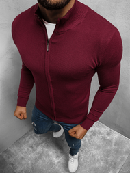 Sweter męski rozpinany bordowy OZONEE TMK/YY07/15Z