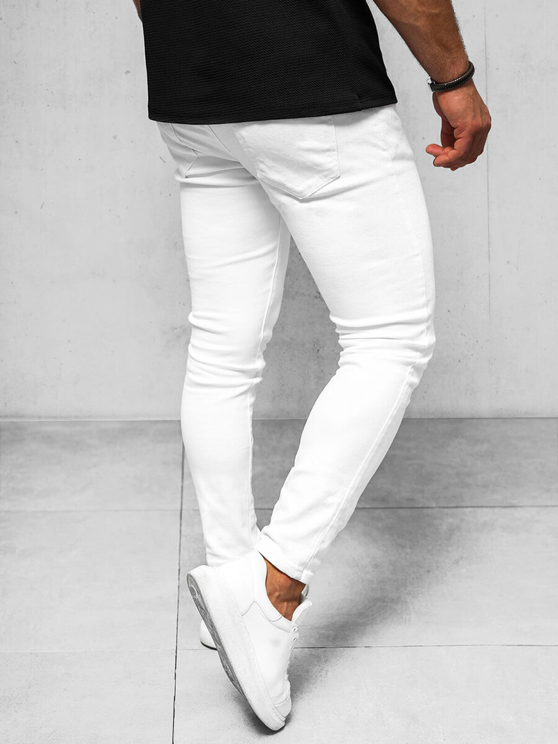 Spodnie jeansowe męskie białe OZONEE O/E7887W