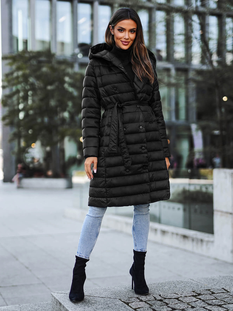 Жіноче пальто чорний OZONEE JS/5M3159/392Z