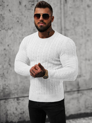 Sweter męski biały OZONEE NB/MM6021/1Z