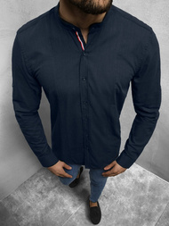 Koszula męska ze stójką granatowa OZONEE O/3013Z