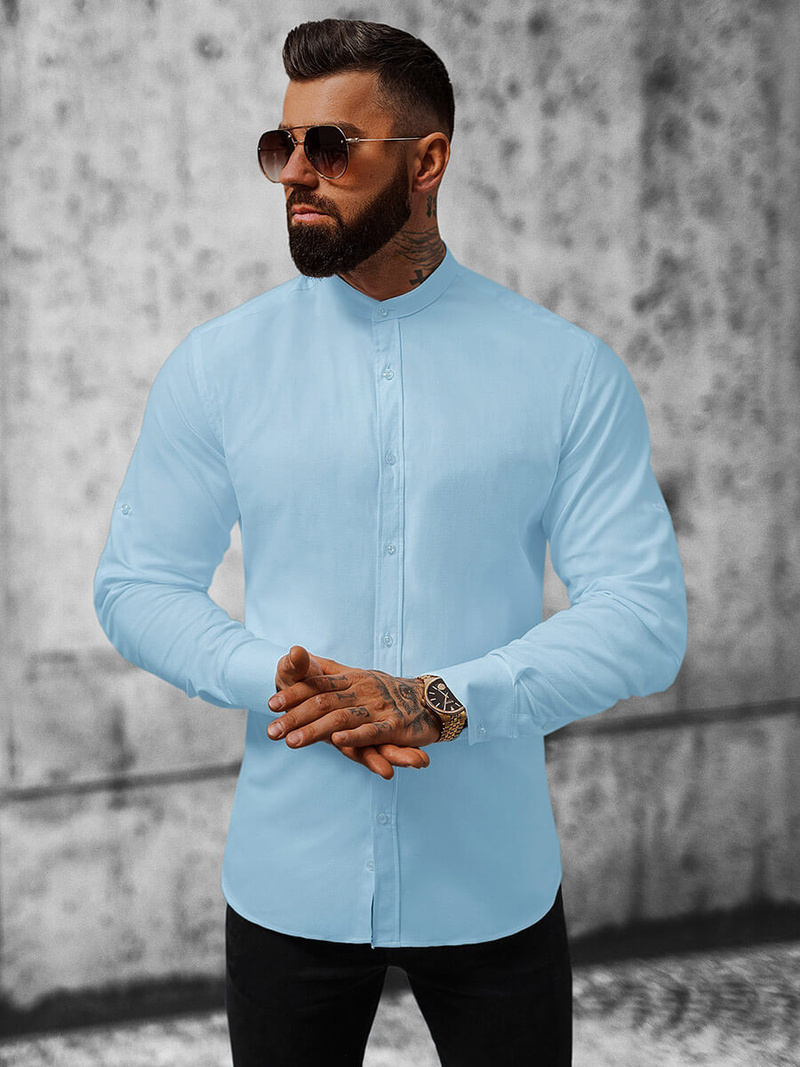 Класична сорочка чоловіча Блакитна OZONEE O/V36