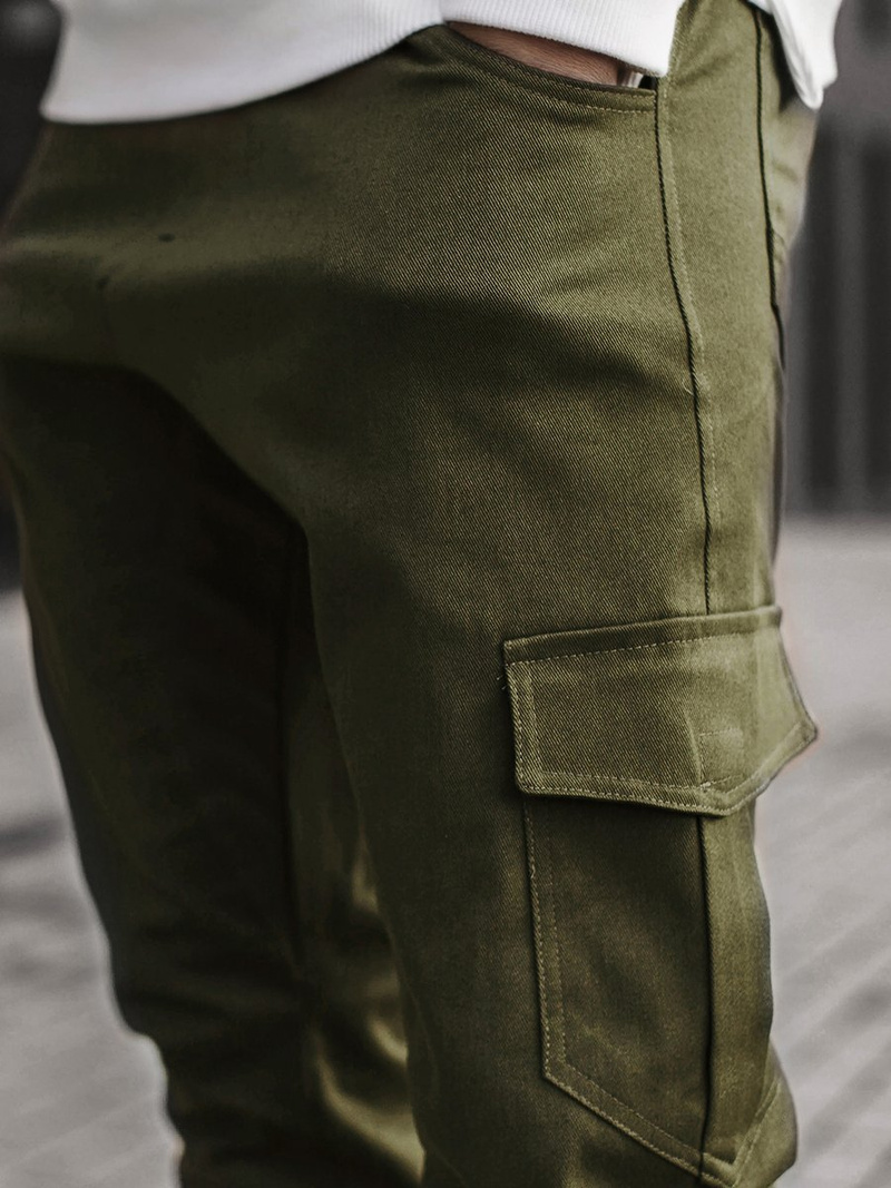 Spodnie męskie joggery khaki OZONEE A/404