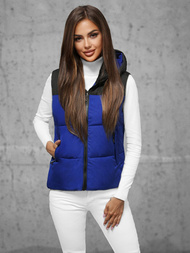 Стьобаний жіночий жилет cиня OZONEE JS/16M9112/184