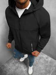 Kurtka softshell przejściowa męska z kapturem czarna OZONEE JS/HM189/1