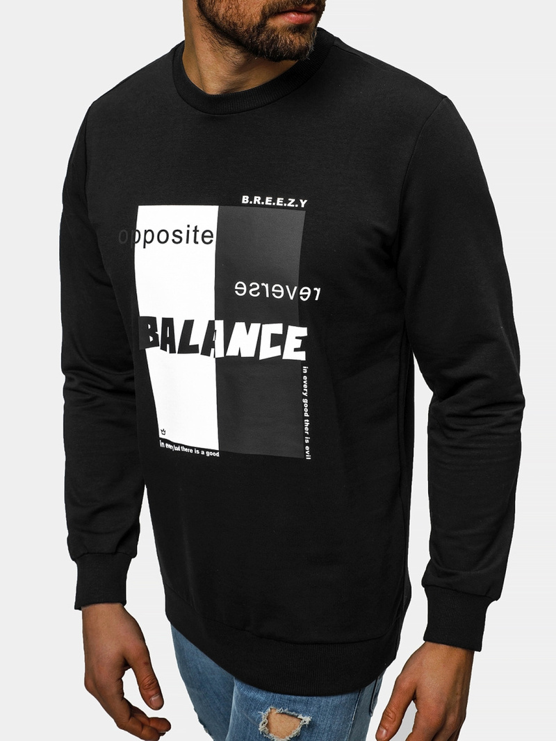 Bluza męska crewneck czarna OZONEE B/21402023