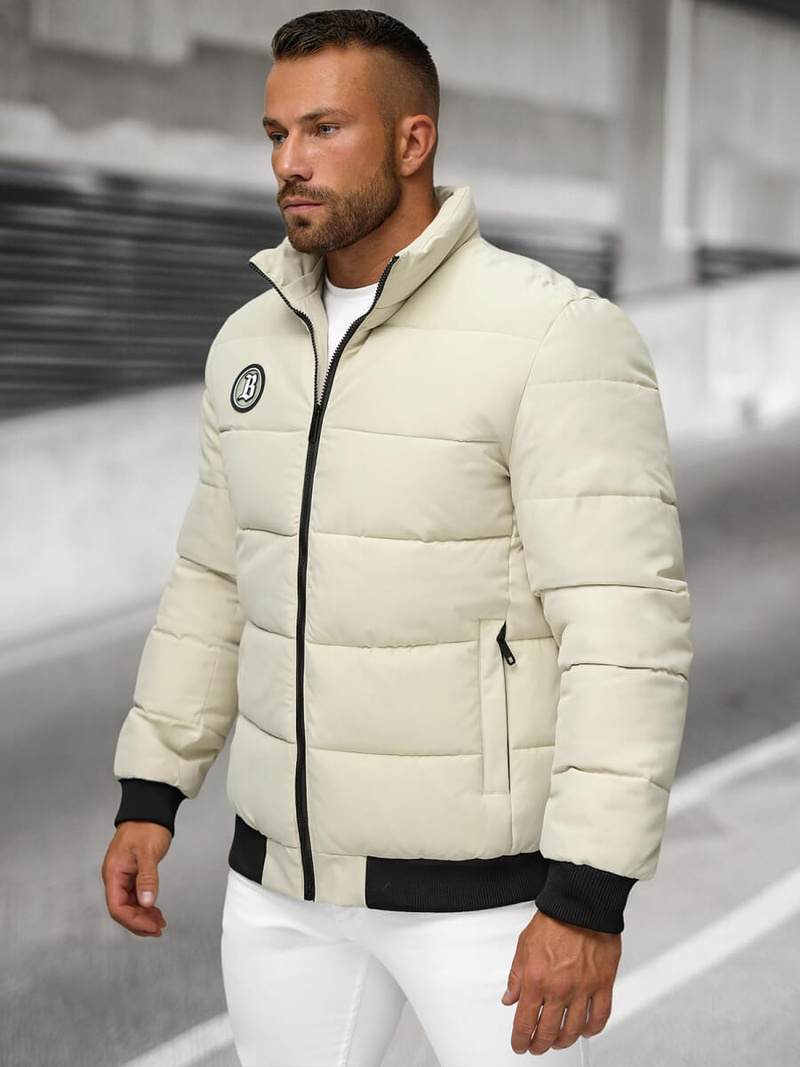 Kurtka zimowa męska ecru OZONEE JS/31M5026/280