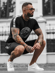 Komplet dresowy męski czarno-srebrny OZONEE O/HM788Z