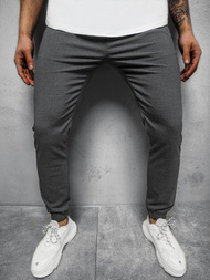 Spodnie męskie chino jogger materiałowe ciemno-szare OZONEE DJ/5539