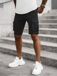 Spodenki męskie chino czarne OZONEE T/BB70009/1