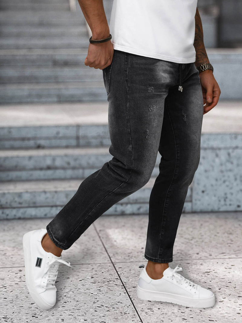Spodnie jeansowe męskie slim fit czarne OZONEE NB/MP0063/1N