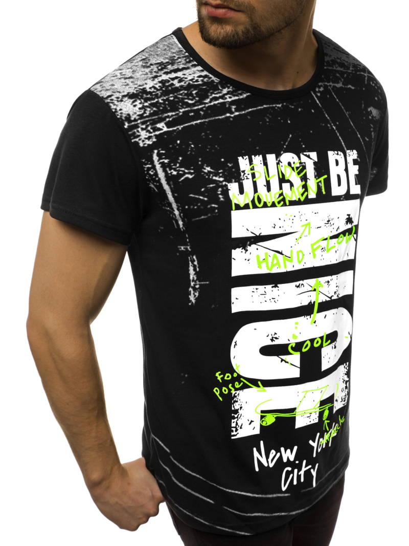 T-Shirt męski czarny OZONEE JS/KS1983