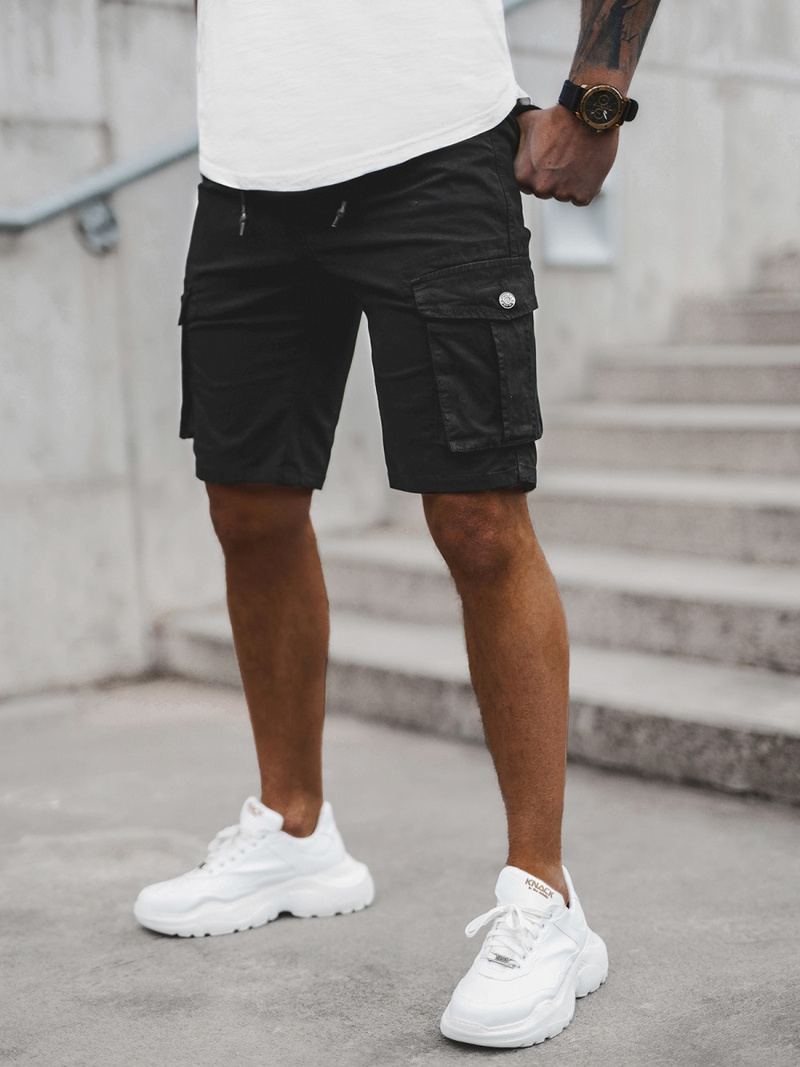 Spodenki męskie chino czarne OZONEE T/BB70011/1