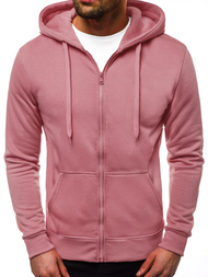 Bluza męska z kapturem rozpinana różowa OZONEE JS/2008
