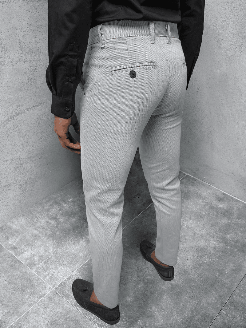 Spodnie męskie chino materiałowe szare OZONEE DJ/55600S