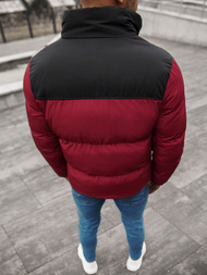 Kurtka zimowa męska pikowana bordowa OZONEE JB/JP1187/3Z