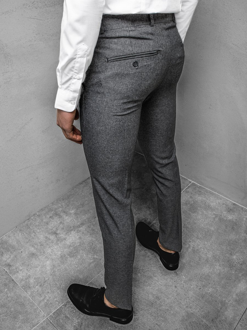 Spodnie męskie chino materiałowe grafitowe OZONEE DJ/5509