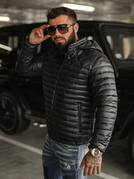 Kurtka męska pikowana czarna OZONEE JS/16M9328/392BZ