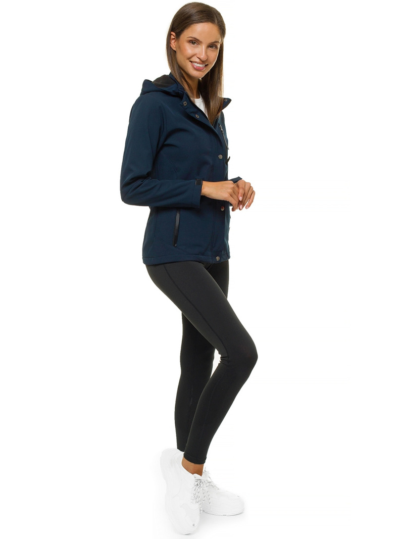 Kurtka softshell damska z kapturem granatowa OZONEE JS/HD181/4