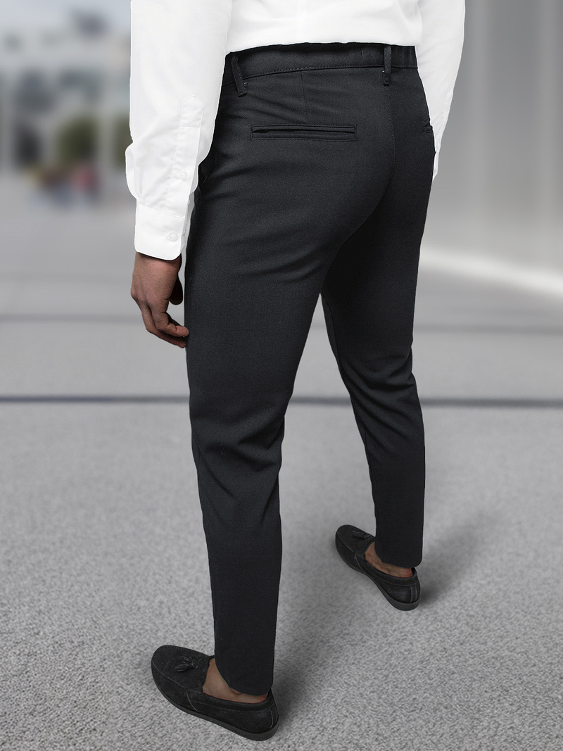 Spodnie męskie chino materiałowe czarne OZONEE DJ/5526