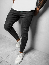 Spodnie jeansowe joggery męskie czarne OZONEE DJ/5672