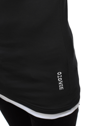 T-Shirt z kapturem męski czarno-biały OZONEE O/1273Z