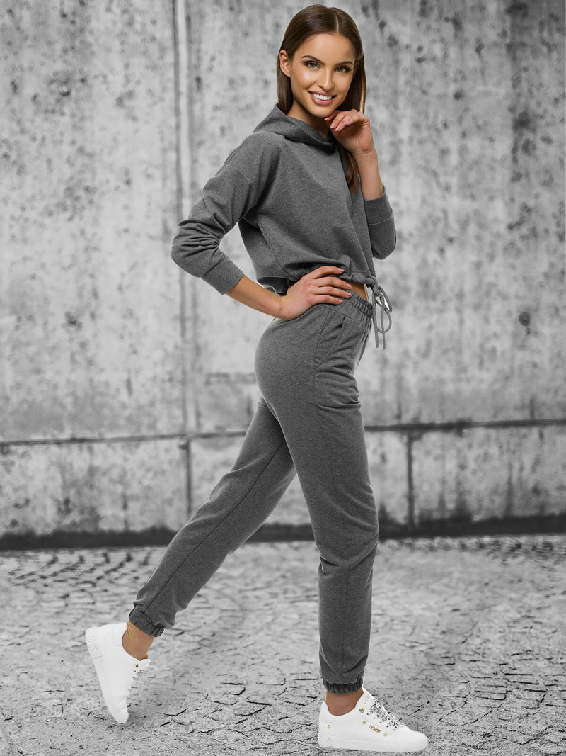 Komplet dresowy dwuczęściowy ciemno-szary OZONEE O/12108