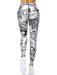 Legginsy damskie biało-czarne OZONEE O/20975