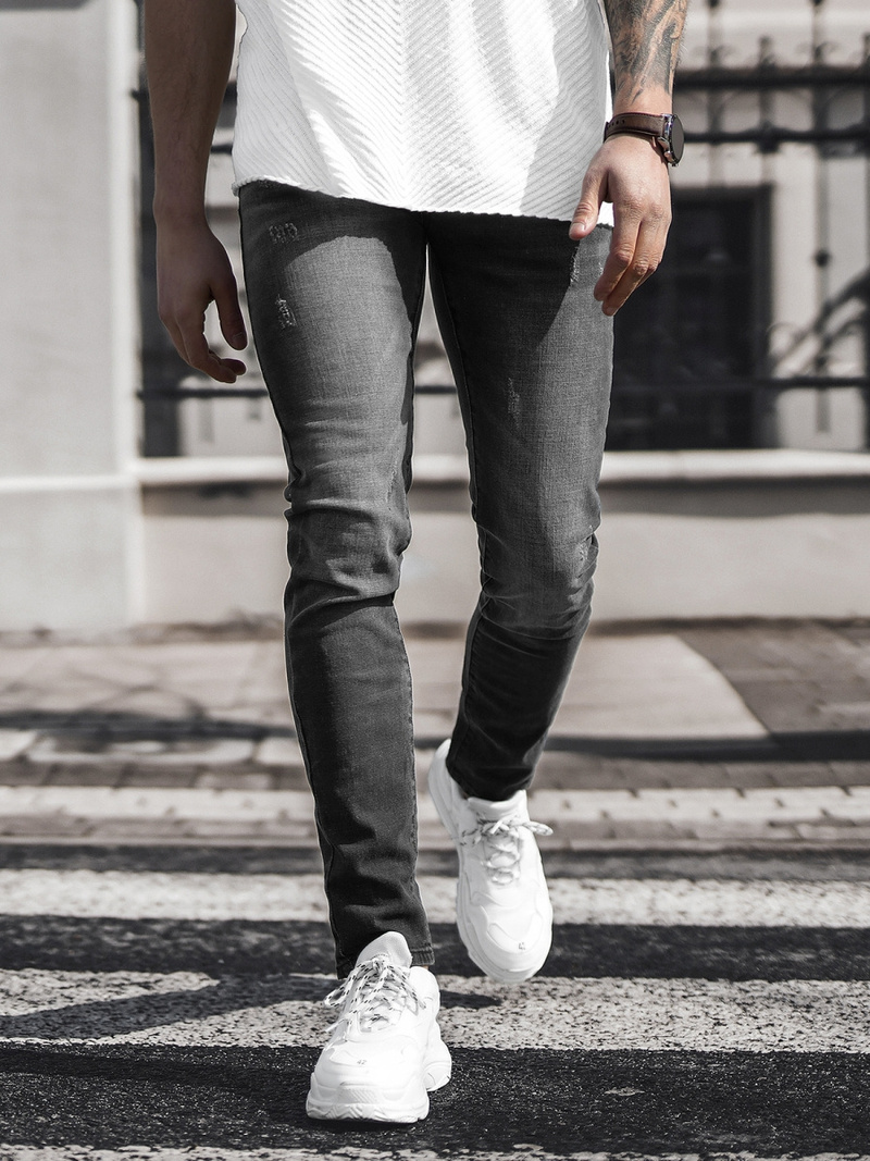 Spodnie jeansowe męskie czarne OZONEE NB/MP0057N