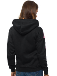 Bluza z kapturem damska czarno-różowa OZONEE JS/B26039